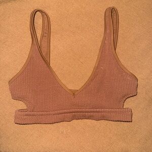 Aerie Textured Tan Bikini Top